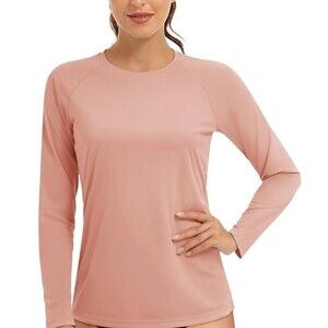 NEW Lady Hagen Long Sleeve Crew Neck Uv Golf Shirt Peach  Size Medium $55.